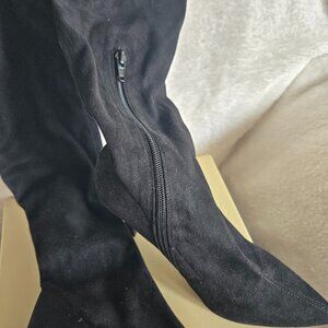 Black Suede Thigh High Boots